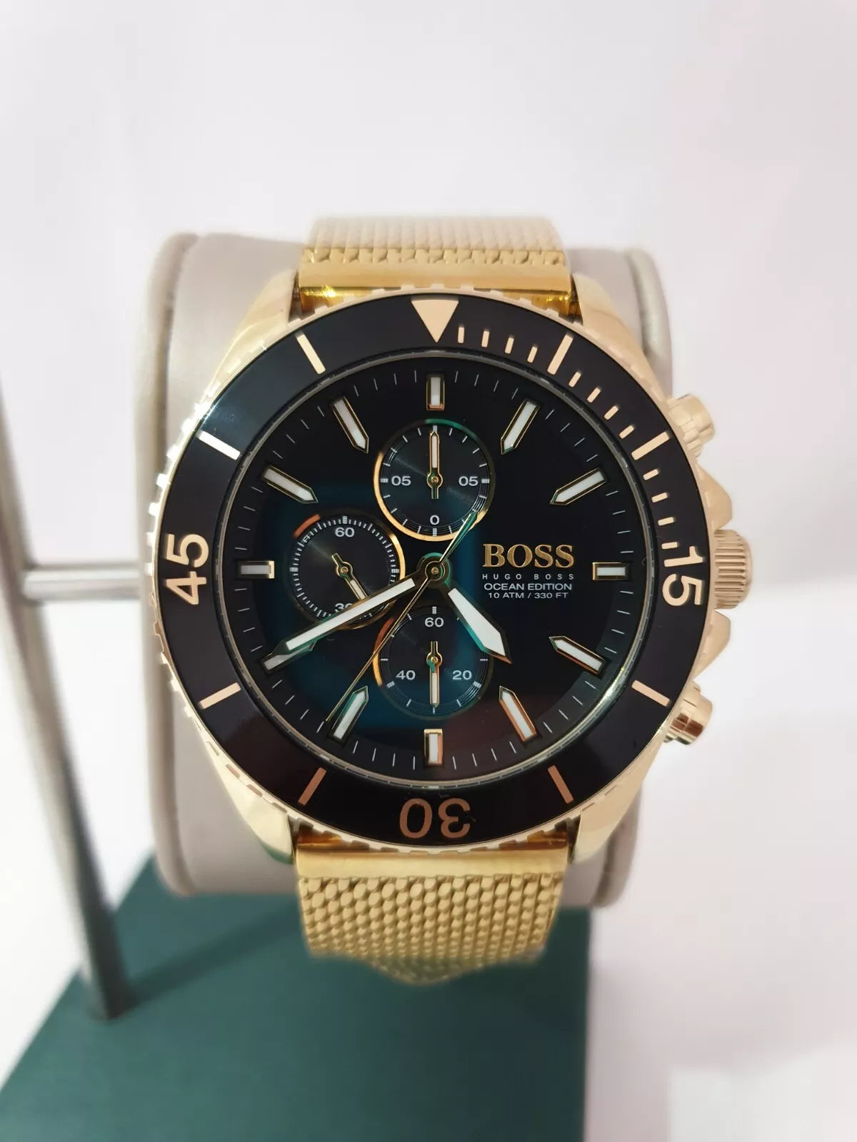 HUGO BOSS Ocean Edition Man's 45mm Black Dial Chronograph Metal Wristwatch