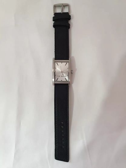 TED BAKER TB009SL Black Leather Strap Quartz Wristwatch