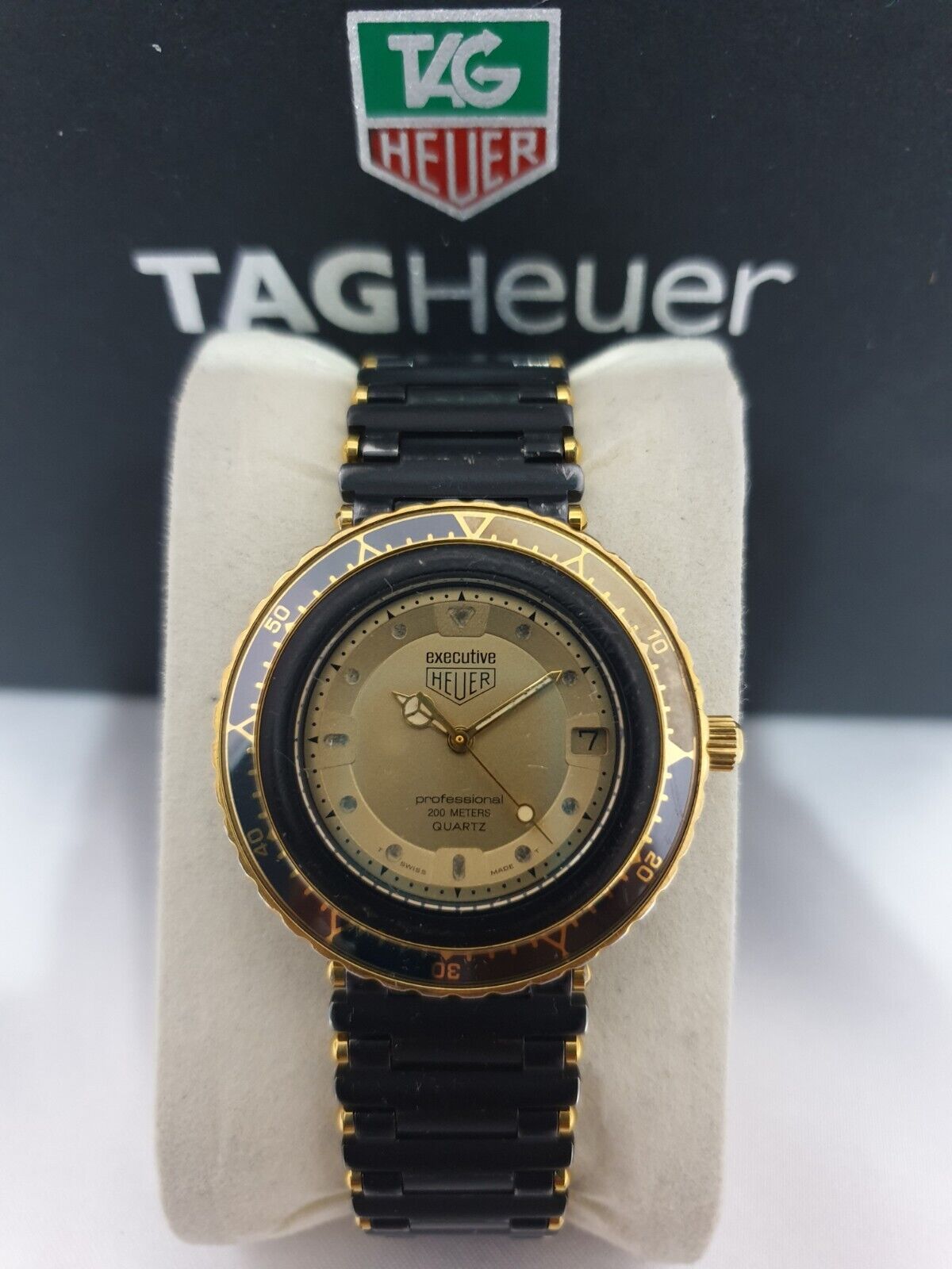 *SEE VIDEO* Tag Heuer Executive 35mm with box 916.413 Watch Men's Quartz Gold