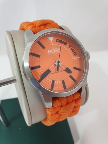 *RARE* 44MM MENS ORANGE DIAL HUGO BOSS ORANGE TOKYO WRIST WATCH HB.268.1.14.2788