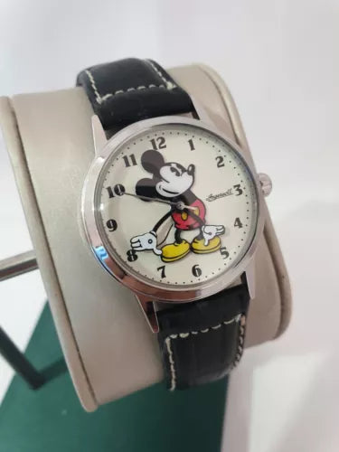 1990s Mens Womens Vintage 34mm Ingersoll Disney Mickey Mouse Wrist Watch ZR26164