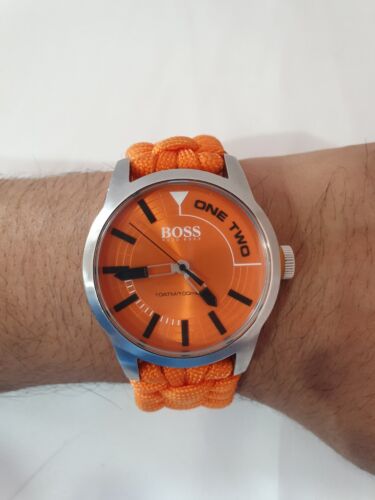 *RARE* 44MM MENS ORANGE DIAL HUGO BOSS ORANGE TOKYO WRIST WATCH HB.268.1.14.2788