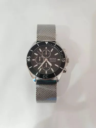 HUGO BOSS Ocean Edition Man's 45mm Black Dial Chronograph Metal Wristwatch