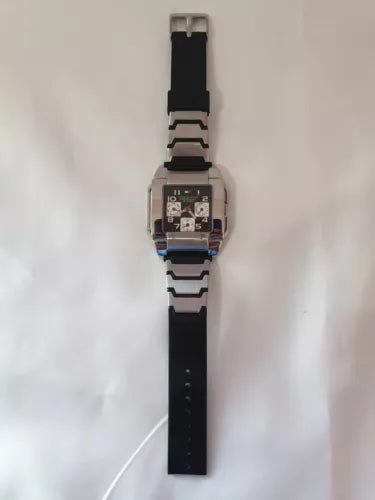 Mens 38mm Tommy Hilfiger Black Dial Rubber Strap Square Wrist Watch F90231